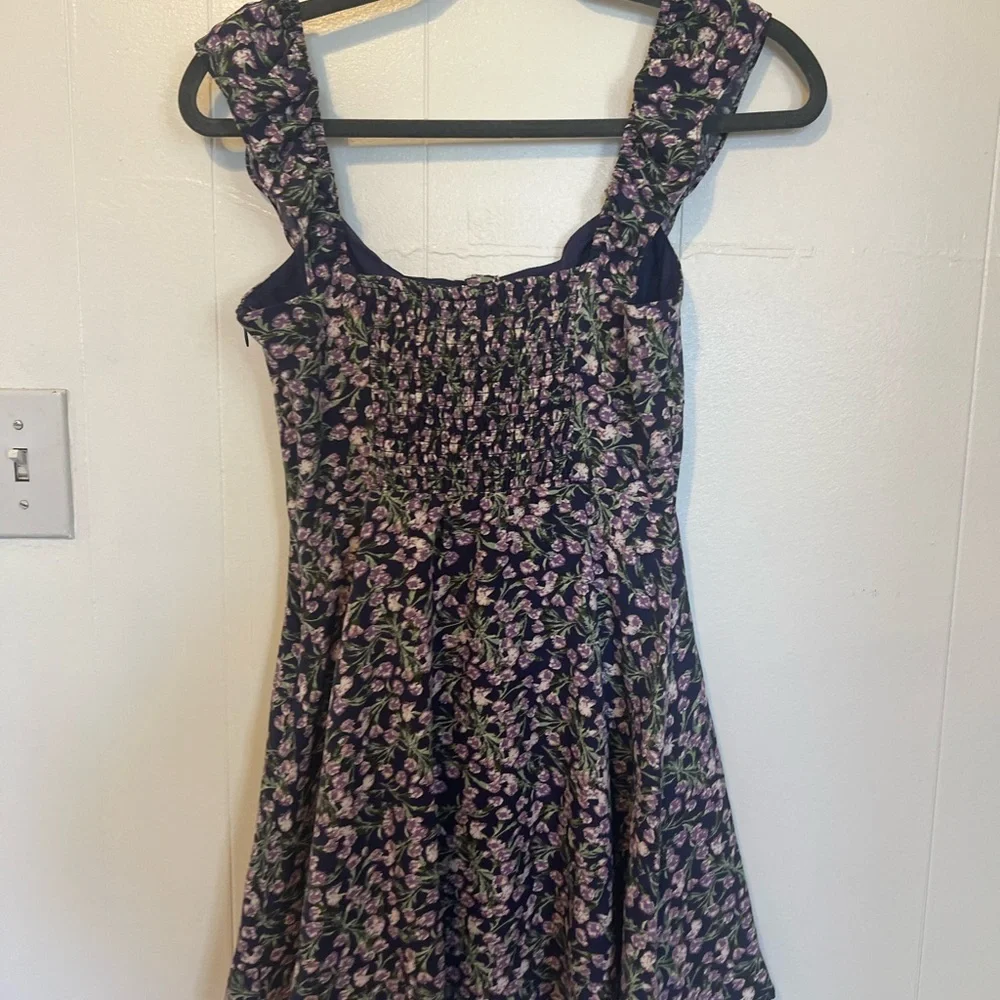 Floral Black and Purple Women's Dress - Picture 4 of 5